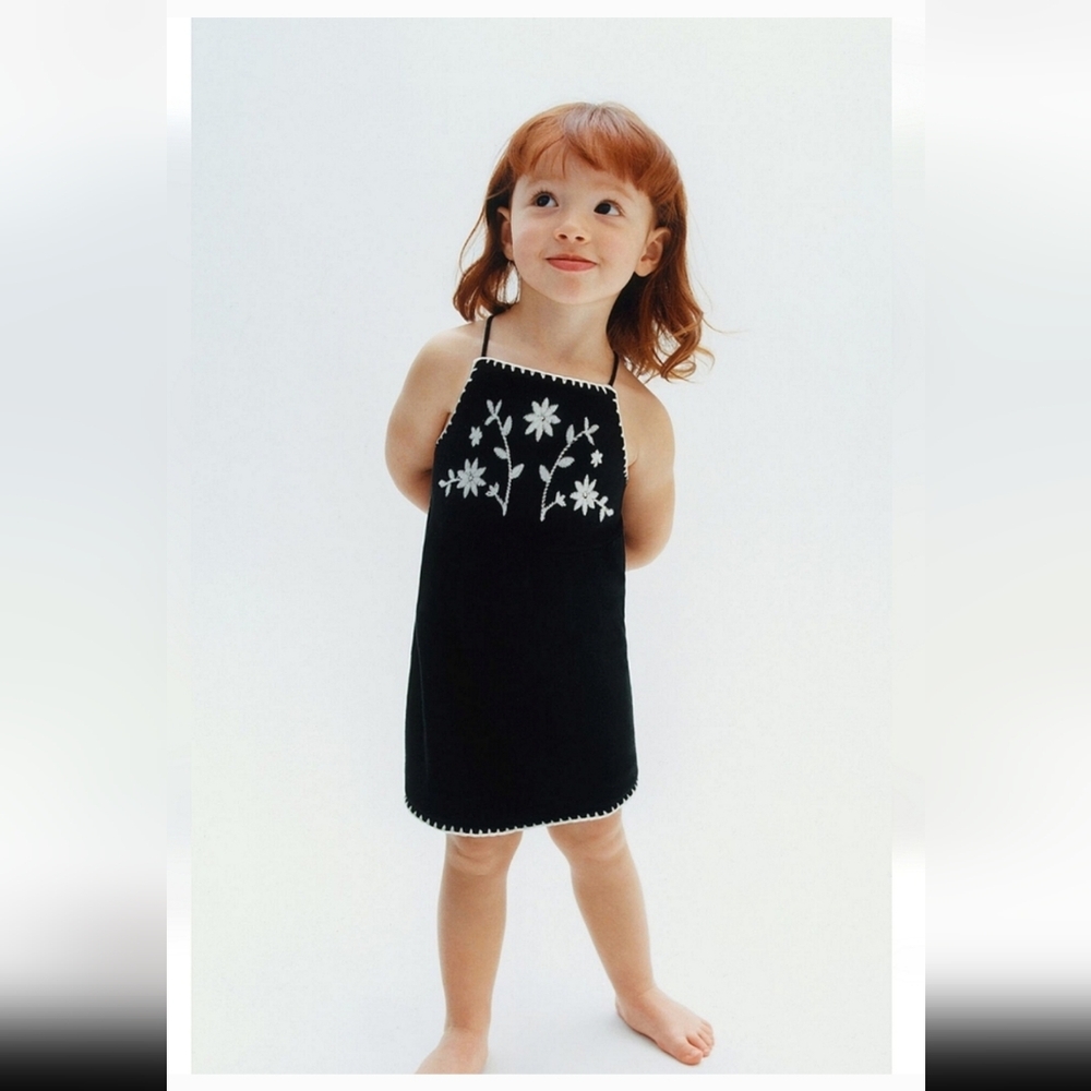 Zara Kids Embroidered Knit Dress